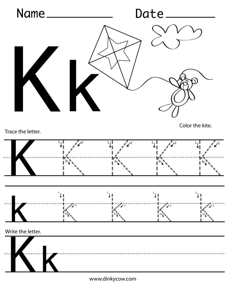 Free Printable Letter K Tracing Worksheets