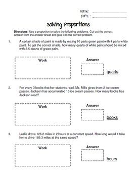 Solving Proportions Worksheet 7th Grade Answers