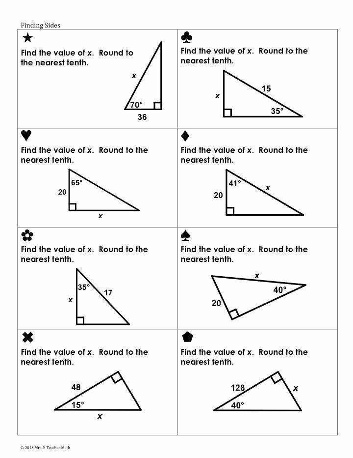 Geometry Trigonometric Ratios Worksheet Answers