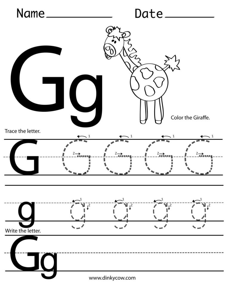 Free Printable Letter G Worksheets