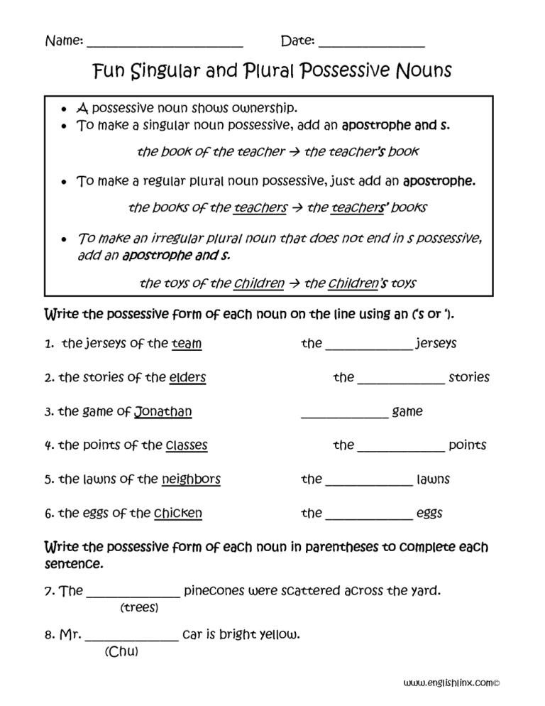 Singular And Plural Nouns Worksheet 3rd Grade Pdf