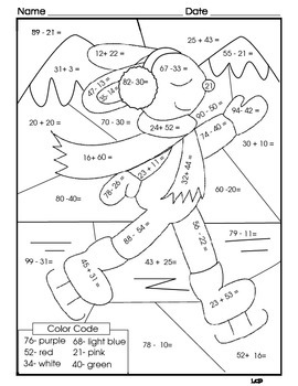 2 Digit Subtraction With Regrouping Coloring Worksheets