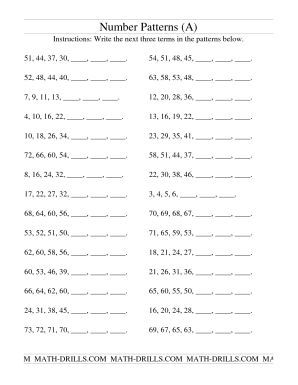 6th Grade Number Patterns Worksheets Grade 6 Pdf