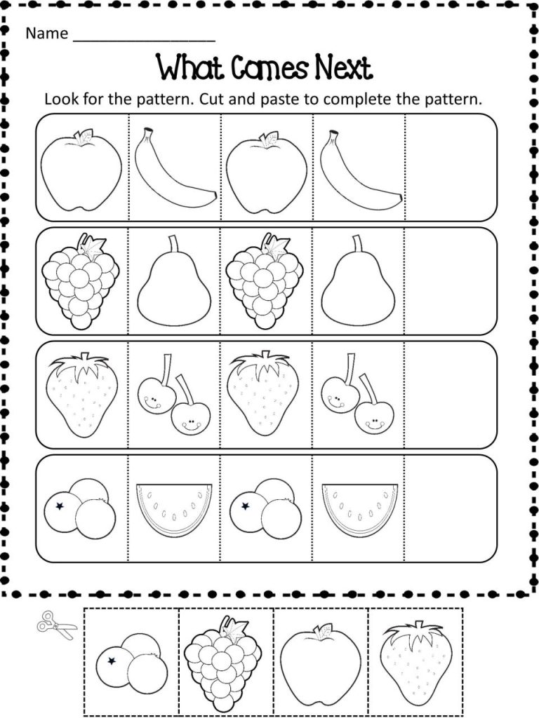 Complete The Pattern Worksheets For Preschool