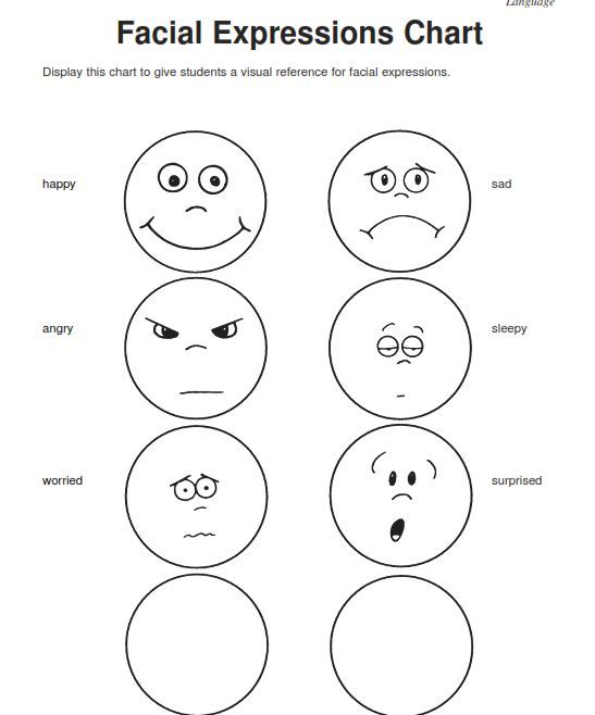 Printable Kindergarten Emotions Worksheet