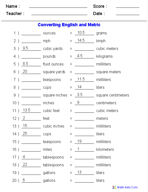 Chemistry Unit Conversion Practice Worksheet