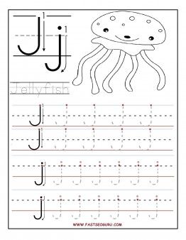 Printable Letter J Tracing Worksheets