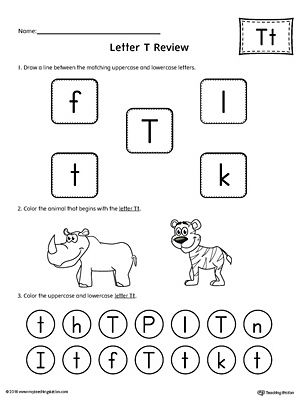 Letter T Worksheets For Kindergarten Pdf