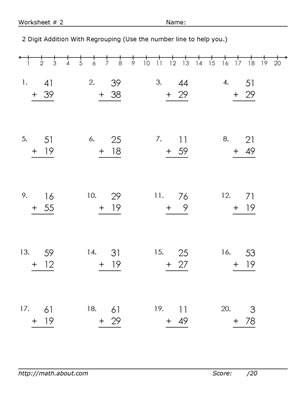 2 Digit Addition With Regrouping Pdf