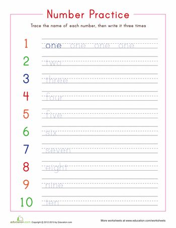 Tracing Writing Numbers In Words Worksheets Grade 1 Pdf