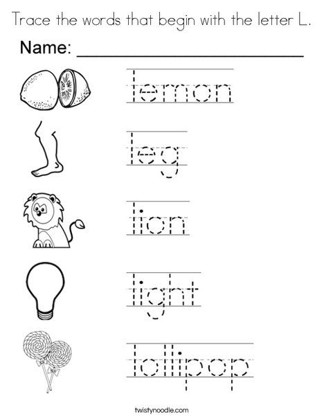 Coloring Letter L Worksheets For Preschool