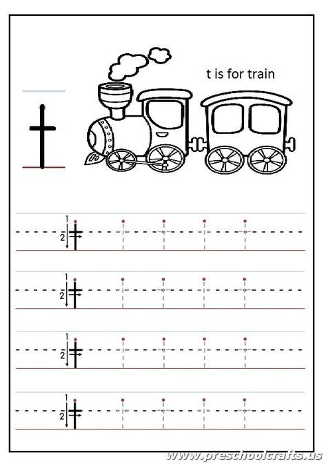 Tracing Letter T Worksheets For Preschool