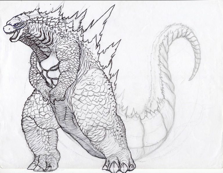 Realistic Godzilla Coloring Pages 2019