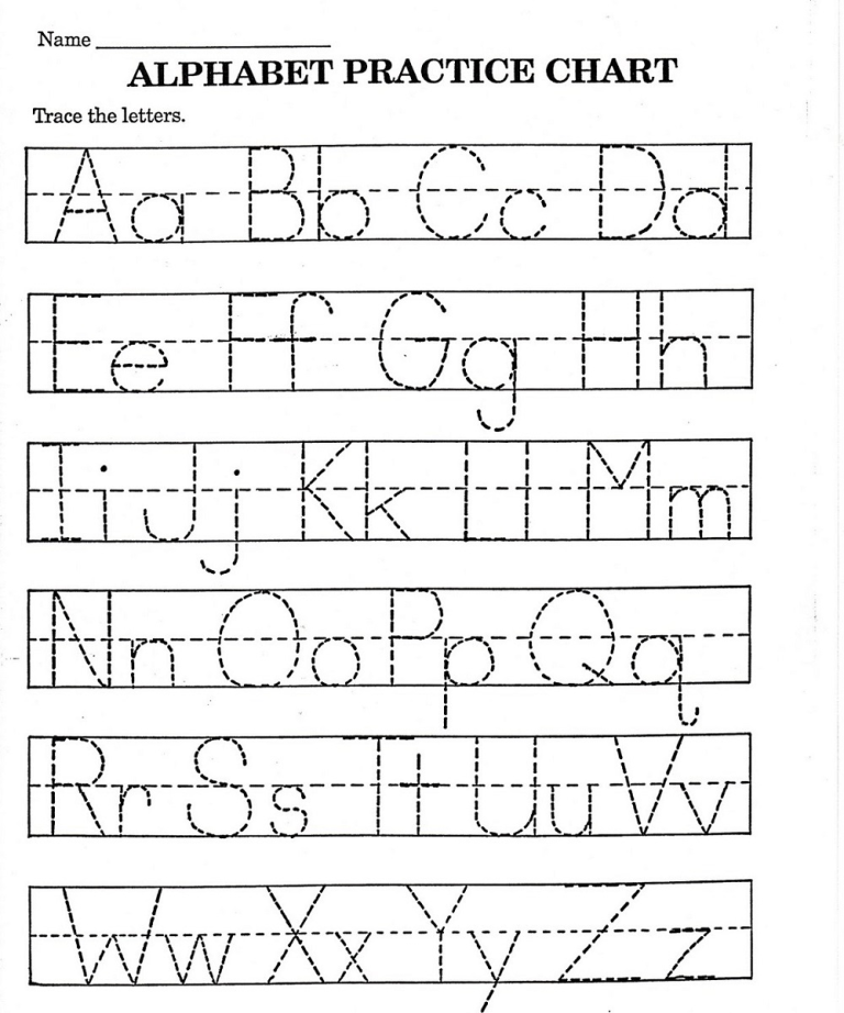 Printable Alphabet Printout Kindergarten Worksheets