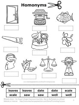 Free Printable Homonyms Worksheets Pdf