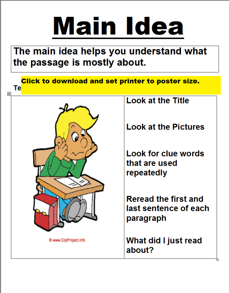 First Grade Main Idea Worksheets 1st Grade Free