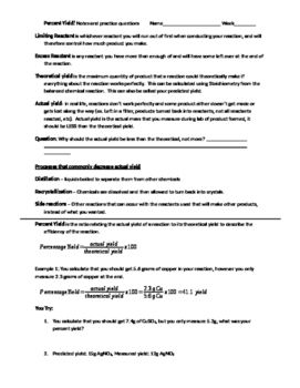 Stoichiometry Practice Worksheet Answers Chemistry