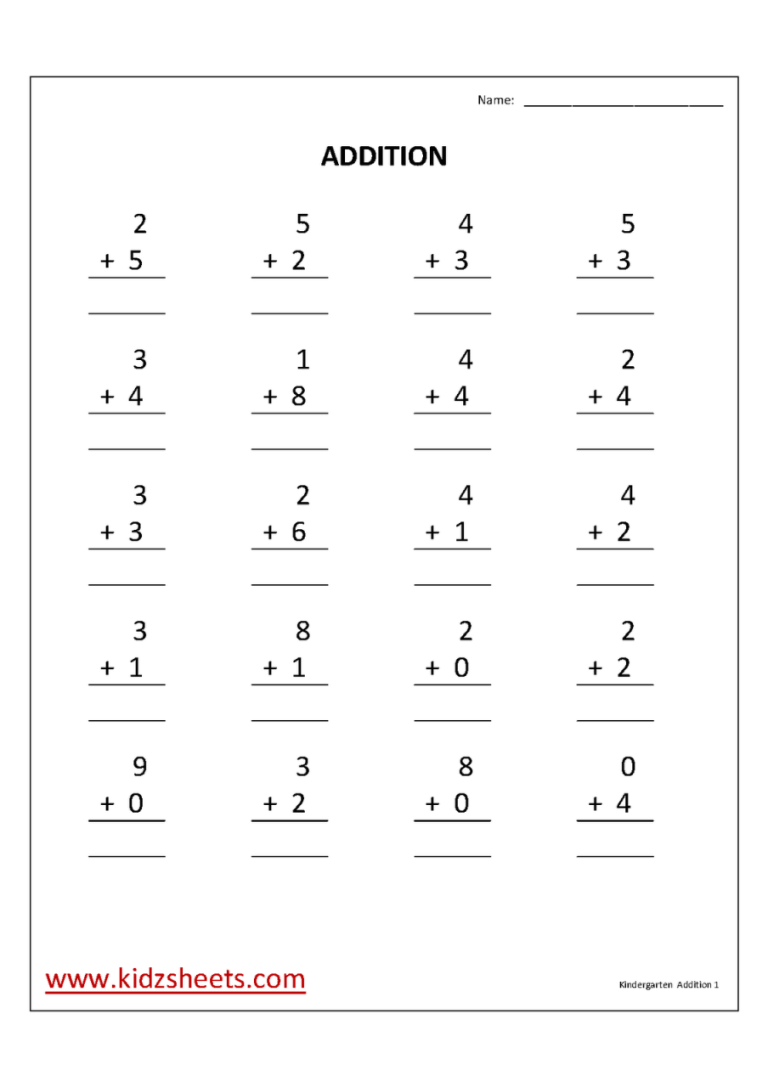 Simple Picture Addition Worksheets For Kindergarten