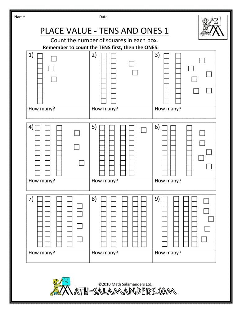 Place Value Tens And Ones Worksheets Grade 1