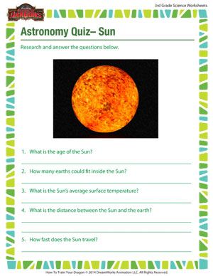 3rd Grade Solar System Worksheets Pdf