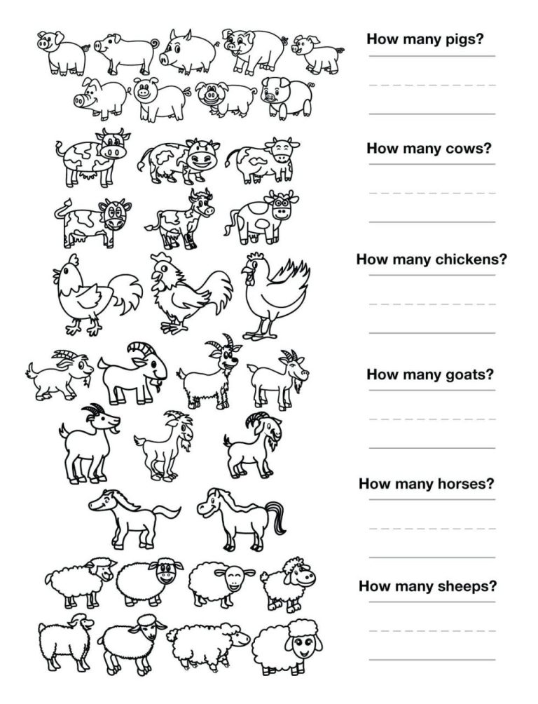 Matching Farm Animals Worksheets Pdf