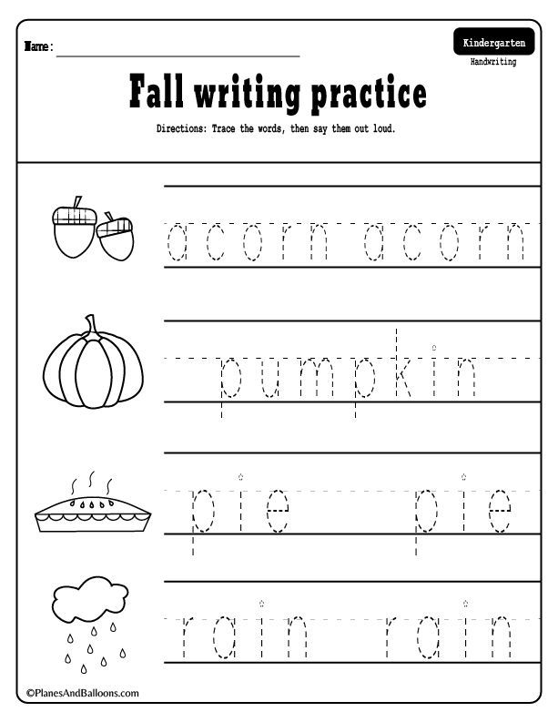 Fall Preschool Worksheets Free Printable