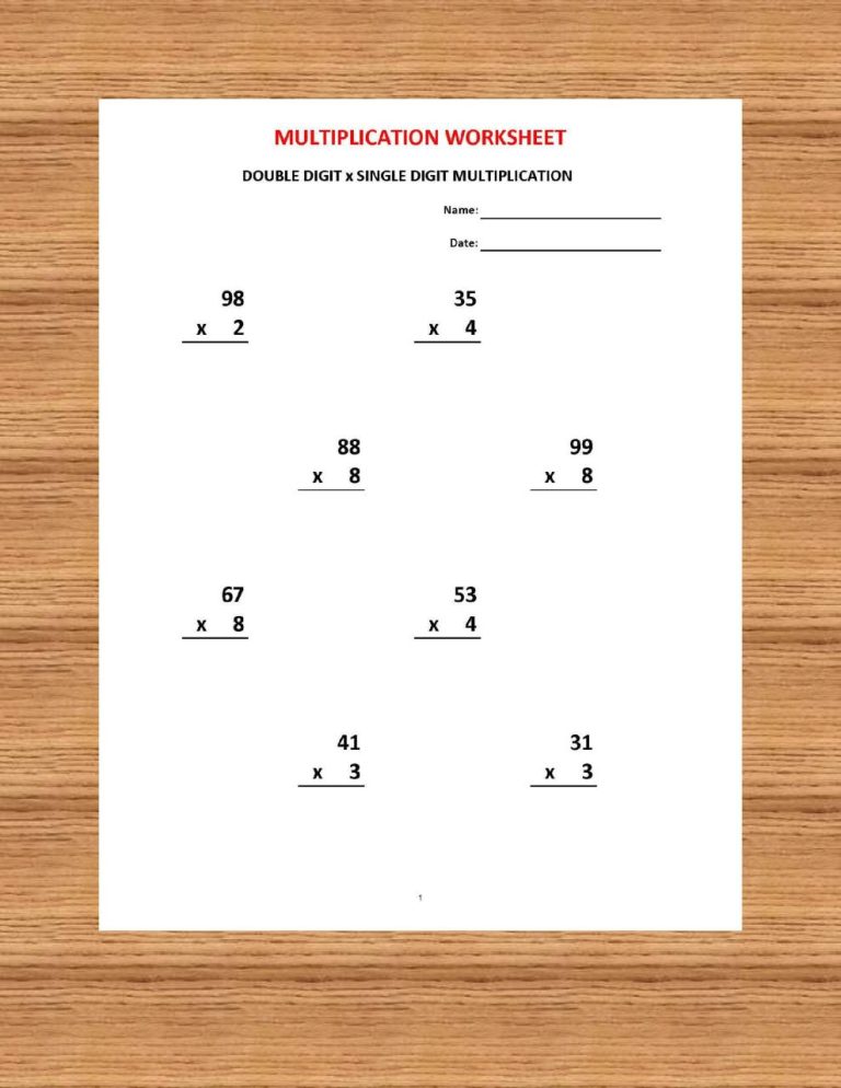 Worksheet For Class 1 Maths Pdf