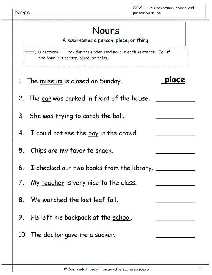 A An The Worksheet For Class 1 With Answers