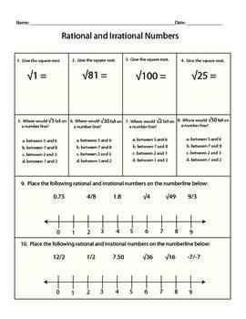 8th Grade Rational And Irrational Numbers Worksheet Pdf