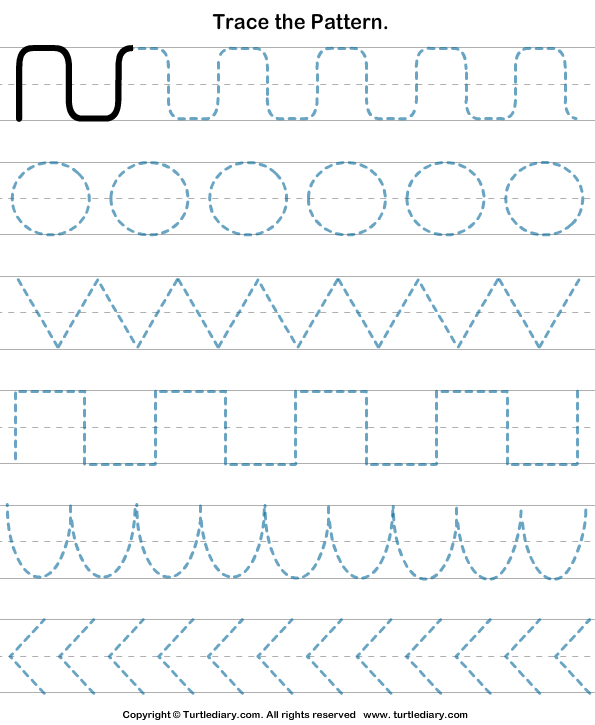 Trace Pattern Worksheets For Kindergarten Pdf