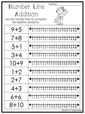 Printable Number Line To 20 Worksheet