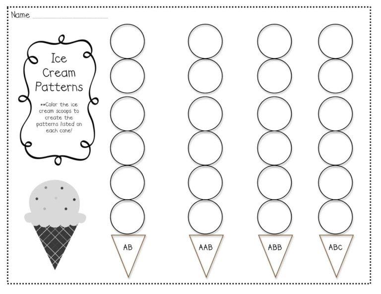 Pattern Worksheets For Preschool Free