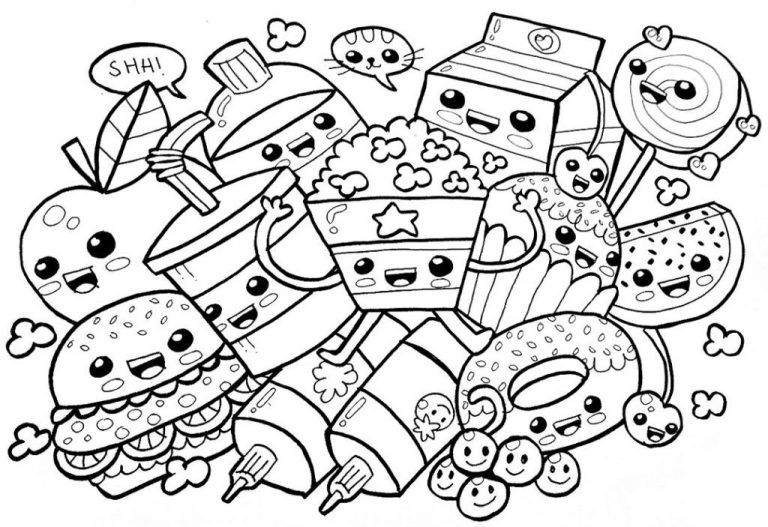 Cute Food Coloring Pages