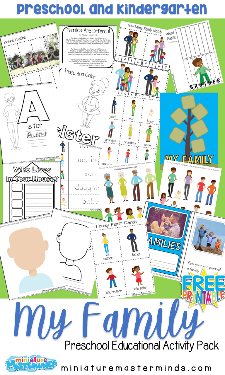 Preschool My Family Worksheet Pdf