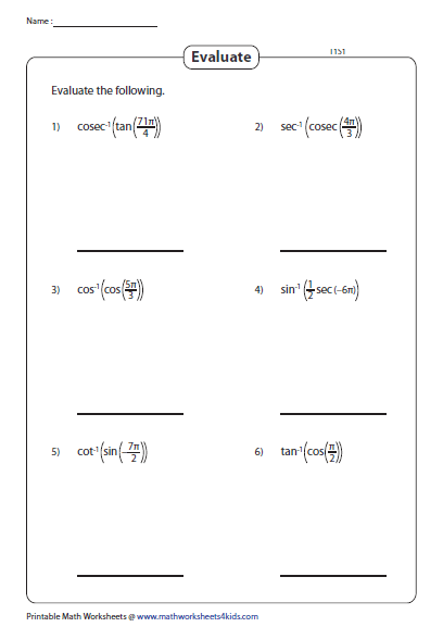 Proving Trigonometric Identities Worksheet With Answers Pdf