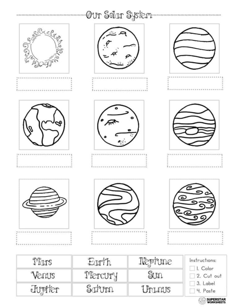 Printable Solar System Worksheets Pdf