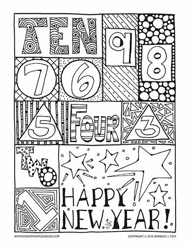 New Years Coloring Pages