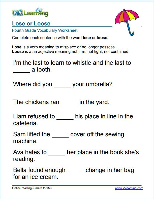 Printable 4th Grade Grade 4 English Worksheets Pdf