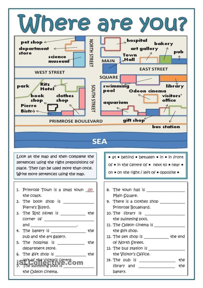 Esl Giving Directions Worksheet Pdf