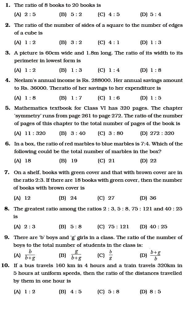 6th Grade Ratio And Proportion Worksheets With Answers For Grade 6