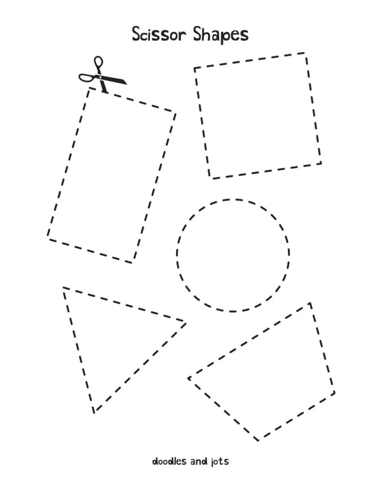 Shape Cutting Worksheets For Kindergarten