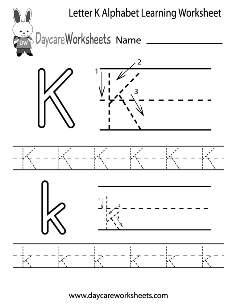 Printable Letter K Worksheets For Preschool