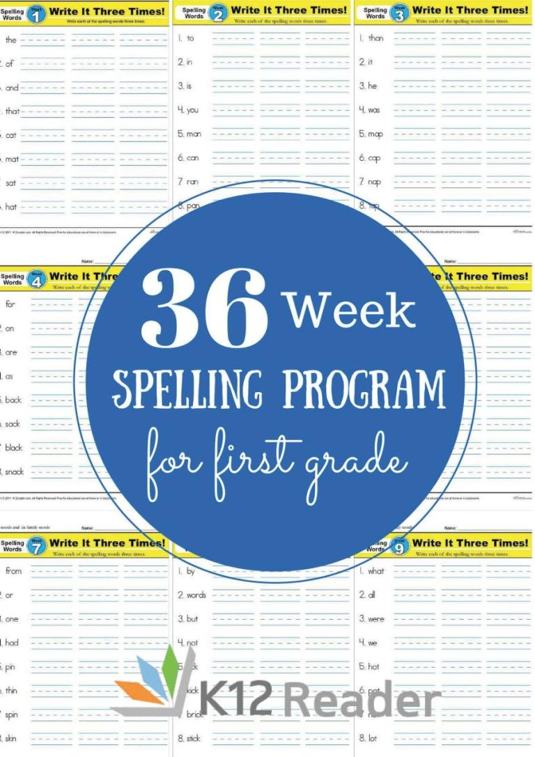 Free Printable 1st Grade Spelling Words First Grade Worksheets