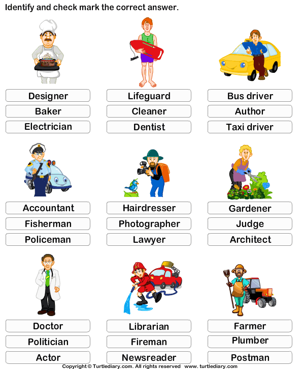 Jobs Worksheet For Kindergarten Pdf