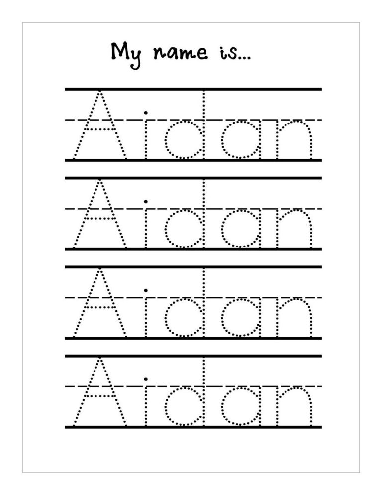 Printable Name Writing Practice Sheets