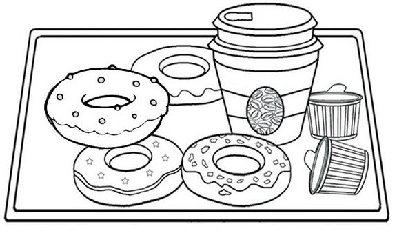 Donut Coloring Page