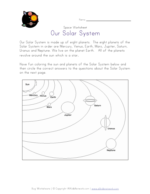 Free Printable Solar System Worksheets For Kindergarten