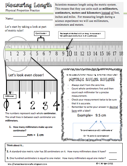 Science Measurement Worksheets Grade 6