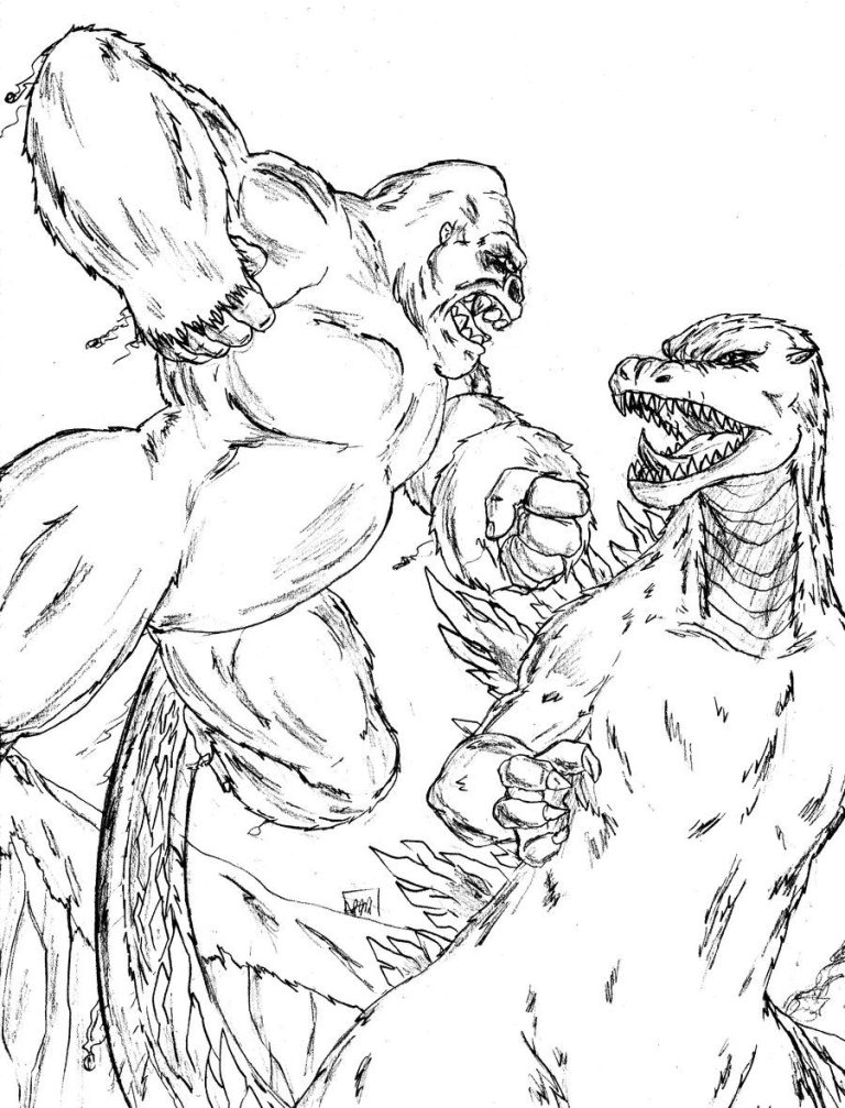 King Kong Coloring Pages Godzilla