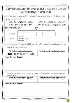 4th Grade Comparison Word Problems Worksheets